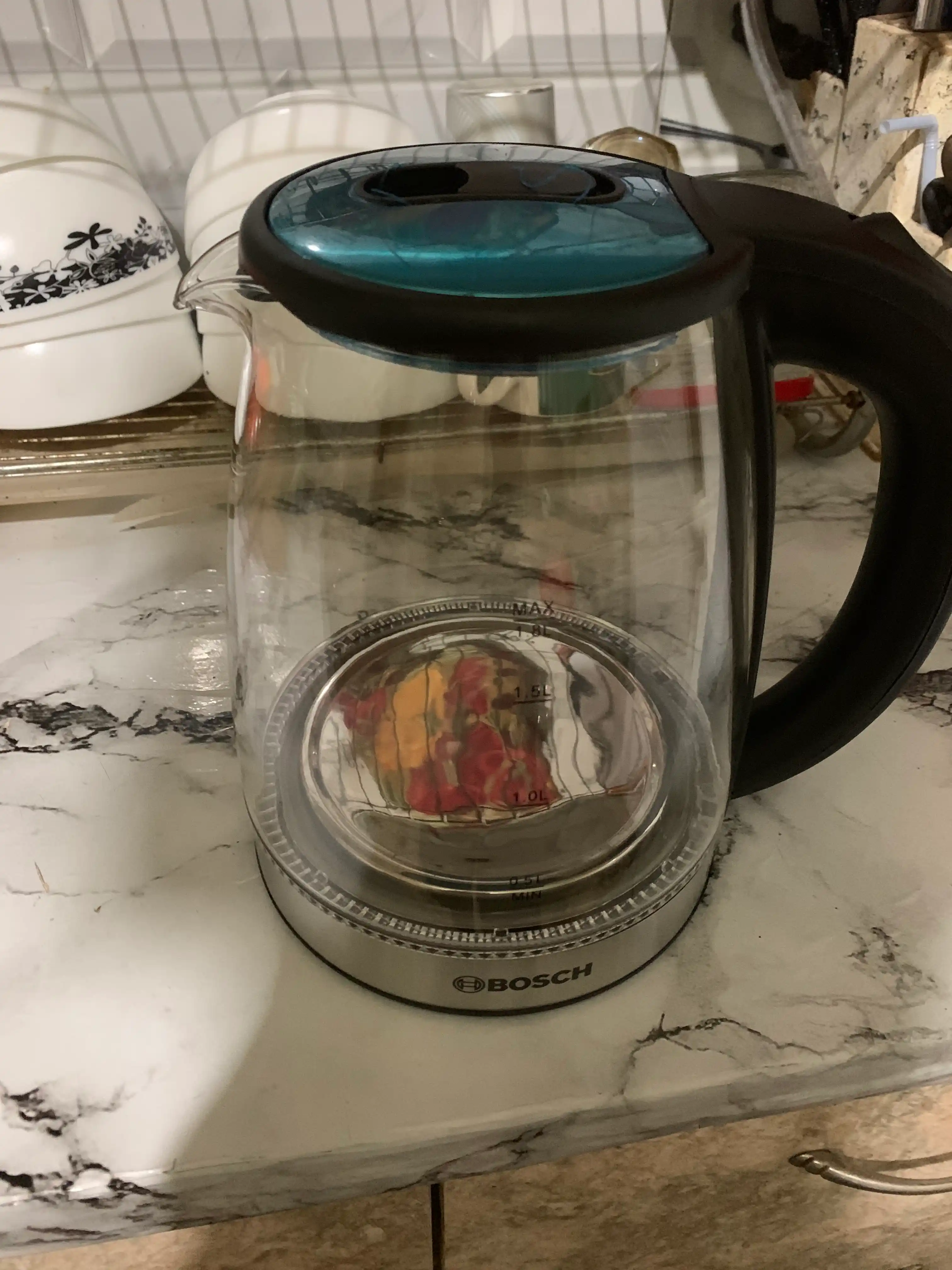 Tefal elektr choynak BOSCH 1.8L — 1500W quvvatli, LED yoritgichli zamonaviy choynak