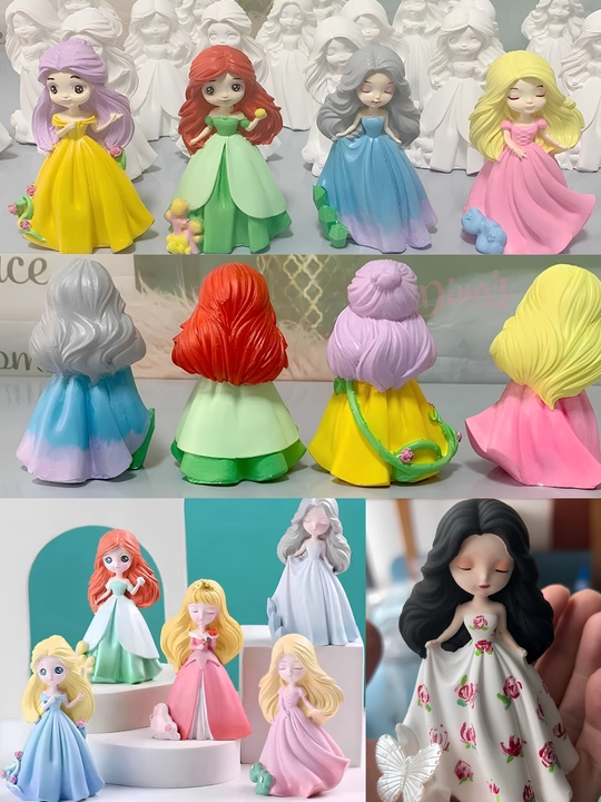 DIY ijodiy to'plami: Sanrio gipsli figuralar kolleksiyasi, bo'yoqlar va mo'yqalam bilan