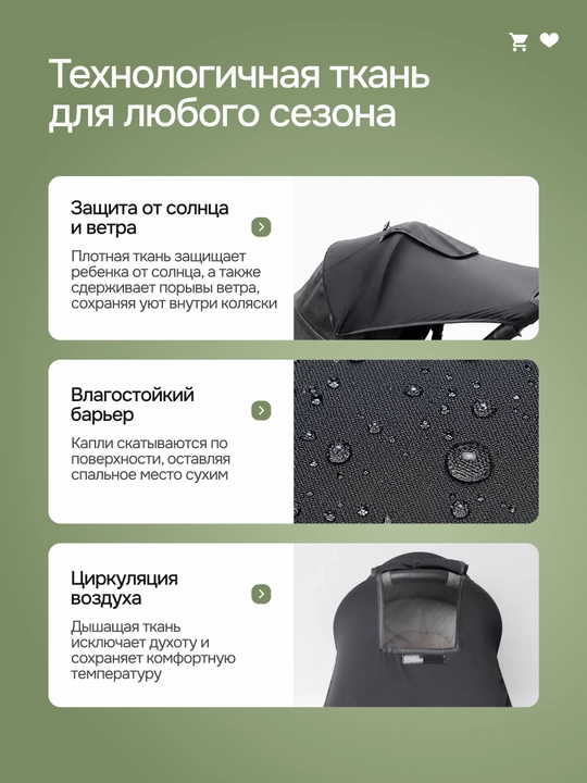 Козырек-капор для коляски универсальный от солнца, ветра и дождя, черный