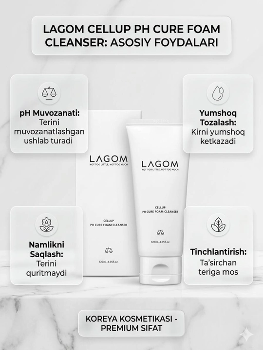Lagom Cellup Micro Foam Cleanser yuz yuvish penkasi, 120 ml - 