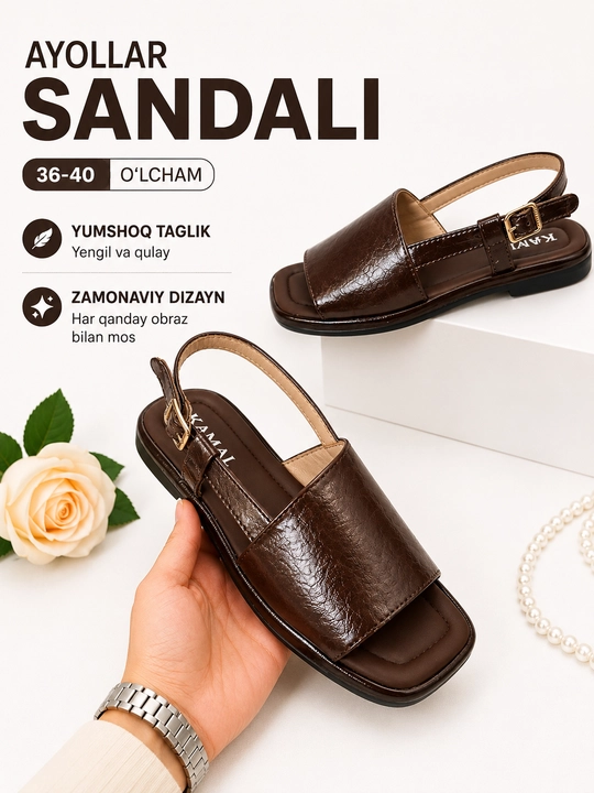 Ayollar sandalilari, ayollar poyabzali, qulay bosonojka, yumshoq poyabzal, 36-40 sm
