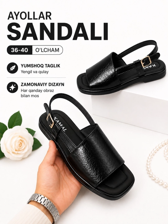Ayollar sandalilari, ayollar poyabzali, qulay bosonojka, yumshoq poyabzal, 36-40 sm