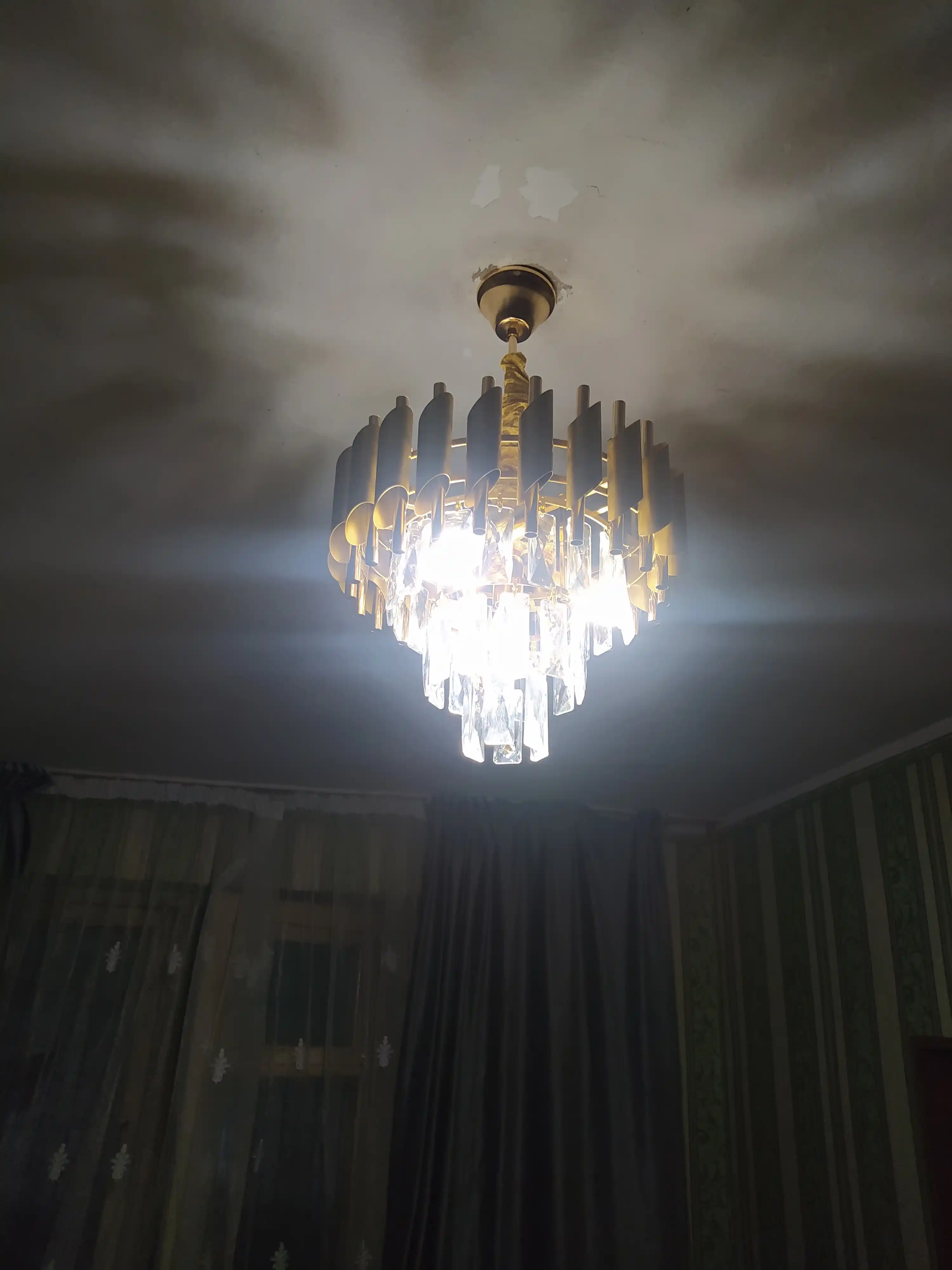 Люстра с регулируемой высотой, хрустальная, 3 цвета, для спальни и зала, цоколь E27