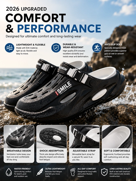 CROCS мужские сабо EVA, легкая и нескользящая летняя обувь