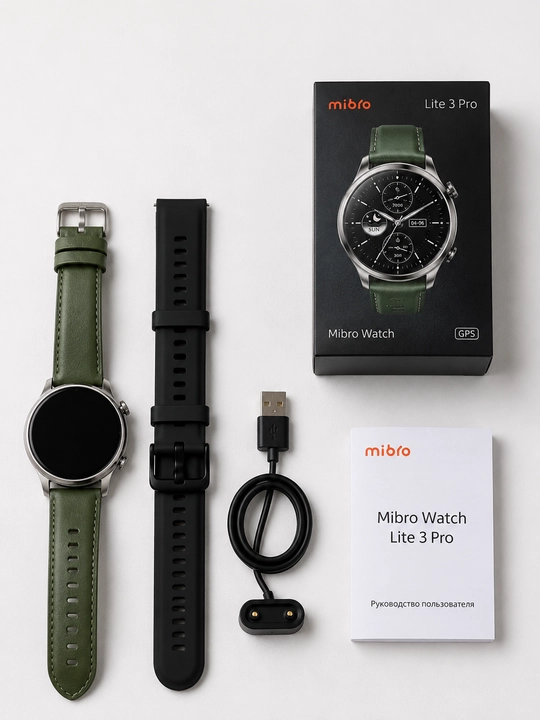 Смарт-часы Mibro Lite 3 Pro AMOLED, GPS, Bluetooth-звонки, 2 ремешка