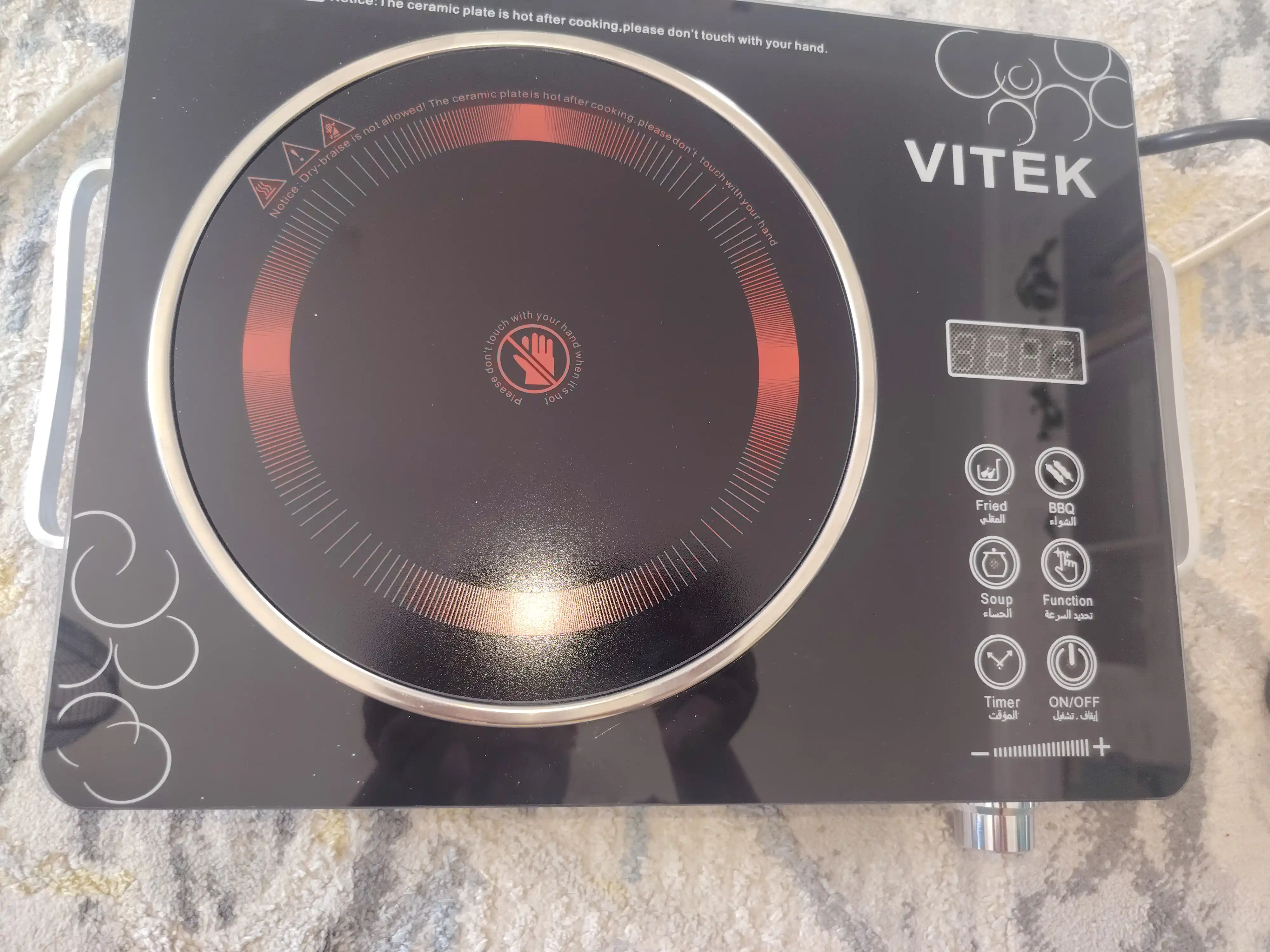 Индукционная плита Vitek V-7031 VITEK, сенсорная, 3800 Вт, 4 режима, для дома и дачи