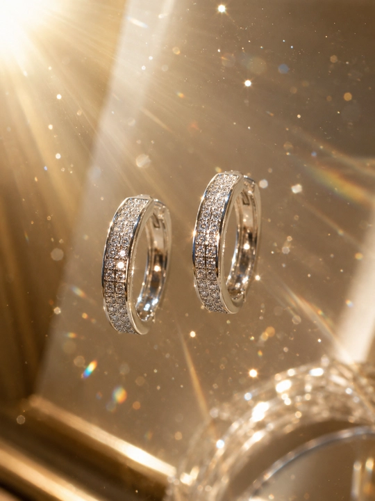 Серьги женские, Van Cleef, с фианитами, золотистые и серебристые