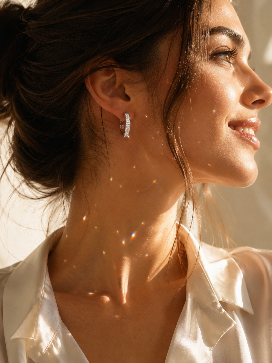 Серьги женские, Van Cleef, с фианитами, золотистые и серебристые