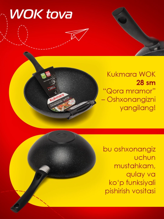 Tova Kukmara WOK, qora mramor, 280/ 95 mm