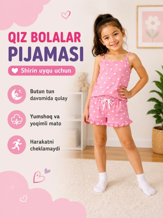 Пижама для девочек, мягкий хлопок ХБ, 4–9 лет, для сна и отдыха