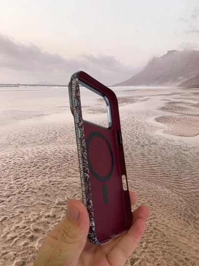 IPhone 17 Pro / Pro Max / 17 Air uchun Luxo Life karbon magnitli g‘ilof Anti-shock