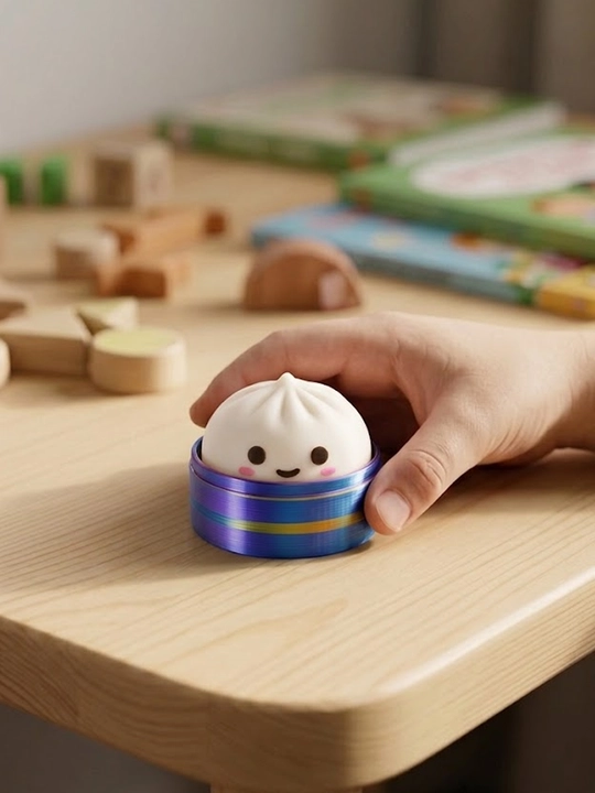 Mini fidget antistress Chuchvara kliker, tugmali Xinkali o'yinchoq brelok