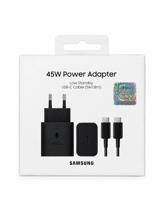 Samsung 45W USB-C (Type-C) Быстрое зарядное устройство + кабель USB-C 5A 1.8м