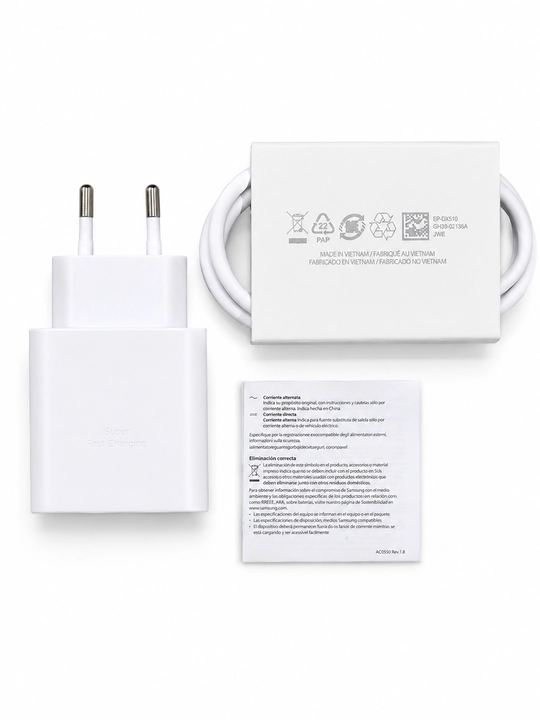 Samsung 45W USB-C (Type-C) Быстрое зарядное устройство + кабель USB-C 5A 1.8м