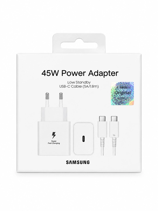 Samsung 45W USB-C (Type-C) Быстрое зарядное устройство + кабель USB-C 5A 1.8м
