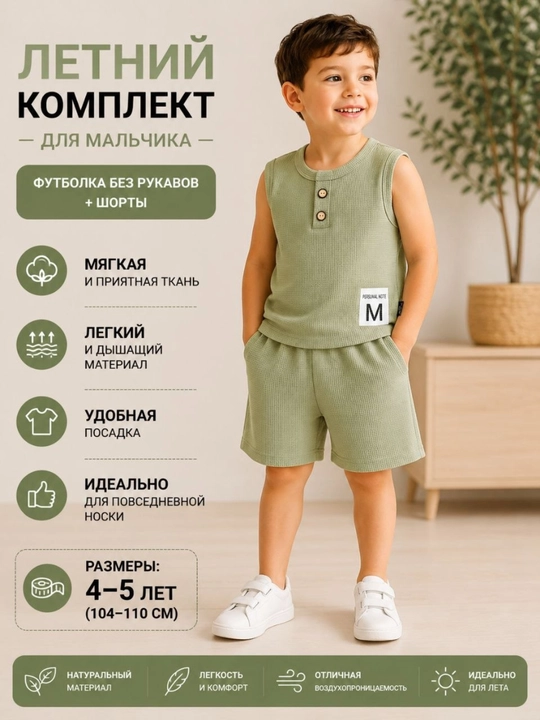 Детский  одежда , майка и шорты для мальчиков