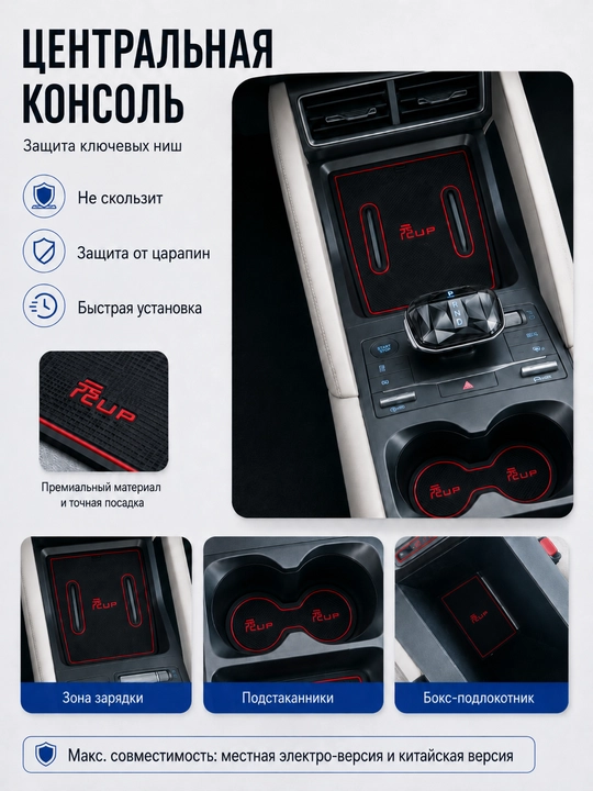 BYD Yuan UP uchun rezina kovrik-vkladishlar, salon nishalari uchun to‘plam