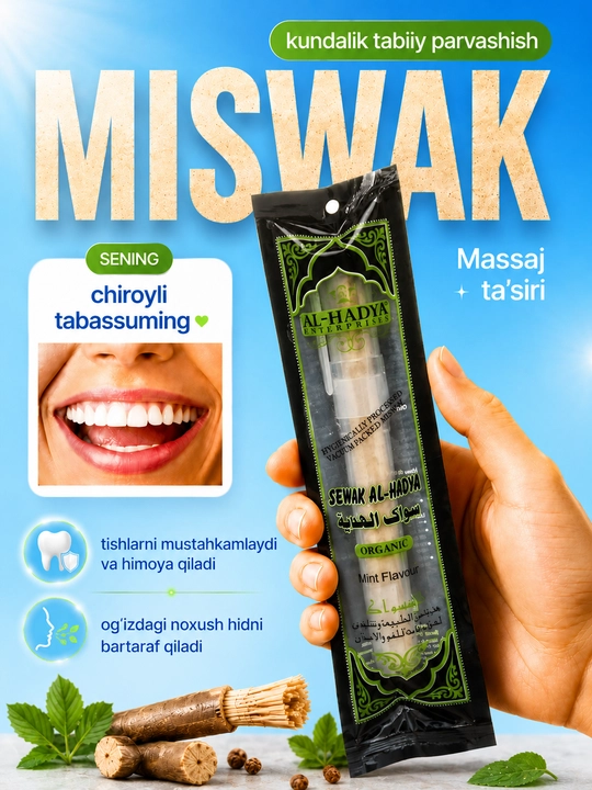 Misvak, tabiiy misvak, og‘iz parvarishi, siwak, tish tozalash,misvok,miswoq,misvak,swoq - 
