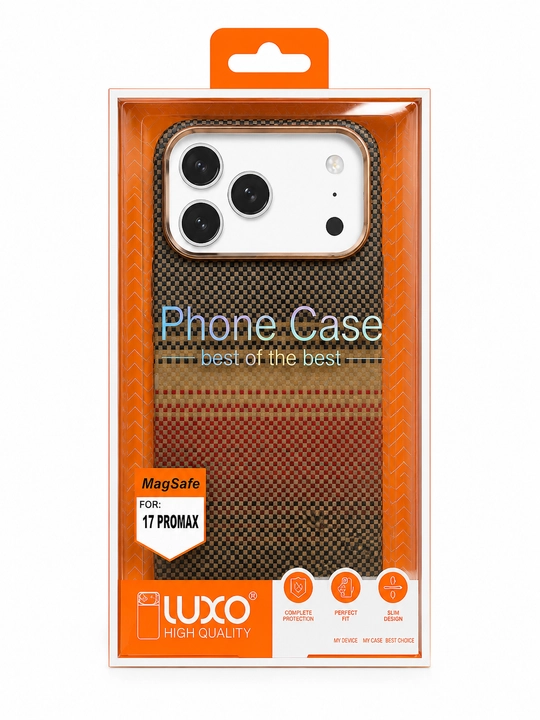 IPhone 17 Pro Max uchun Luxo Carbon Magsafe magnitli g'ilofi