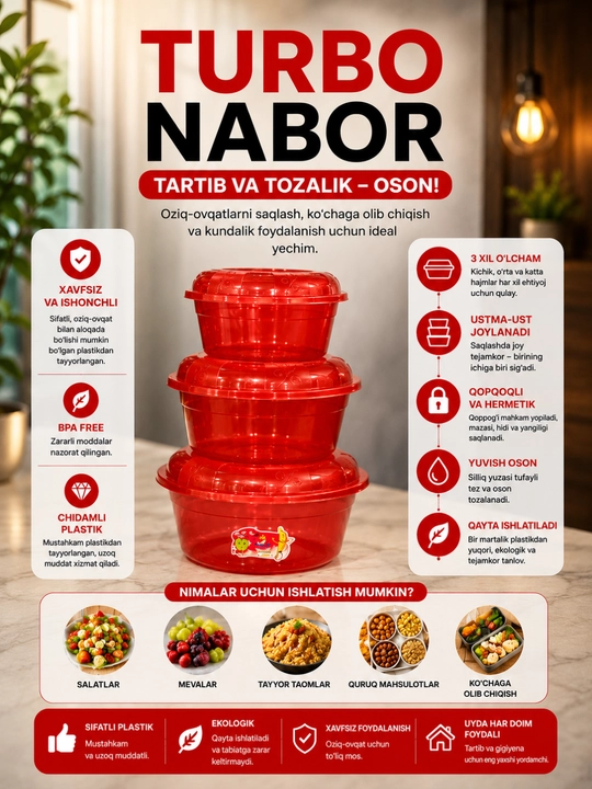Urbo konteyner nabori, 3 dona - 