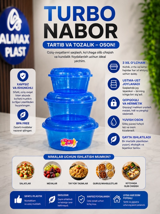 Urbo konteyner nabori, 3 dona - 