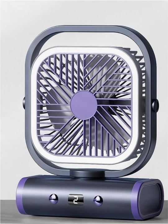 Mini ventilyator, LED yoritgichli, 3 tezlikli, uy va ofis uchun