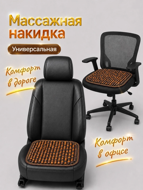 Massajli avtomobil o'rindig'i qoplamasi, universal, nafas oladigan nakidka 1 dona - 
