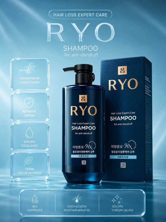 Ryo Hair Care Expert Shampoo 550 ml Korea – soch parvarishi shampuni - 
