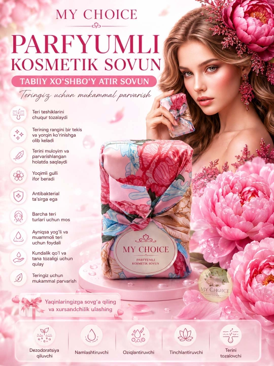 Parfyumli atir Sovun. Tabiiy va xushbo‘y kosmetik sovunlar to'plami, 250 gr