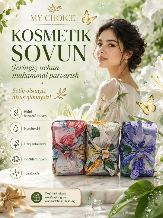 Parfyumli atir Sovun. Tabiiy va xushbo‘y kosmetik sovunlar to'plami, 250 gr