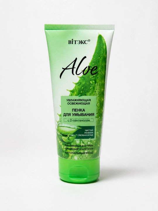 Пенка для умывания Витэкс Aloe, увлажняющая, освежающая, с D-пантенолом, 200 мл
