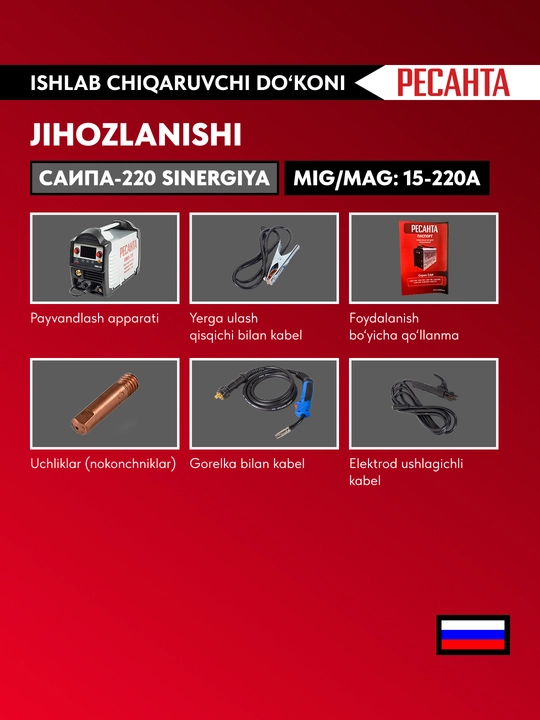 SAIPA-220 SINERGIYA payvandlash yarim avtomati Resanta MIG/MAG art 65/75