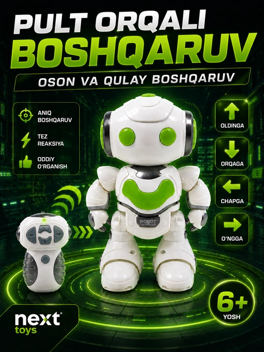 Interaktiv robot o‘yinchoq, bolalar uchun o‘yinchoq, pultli robot, radio boshqaruvli robot