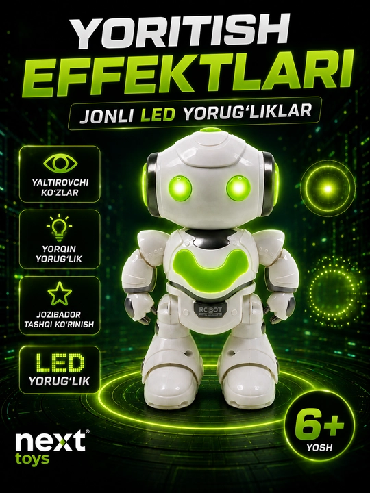 Interaktiv robot o‘yinchoq, bolalar uchun o‘yinchoq, pultli robot, radio boshqaruvli robot