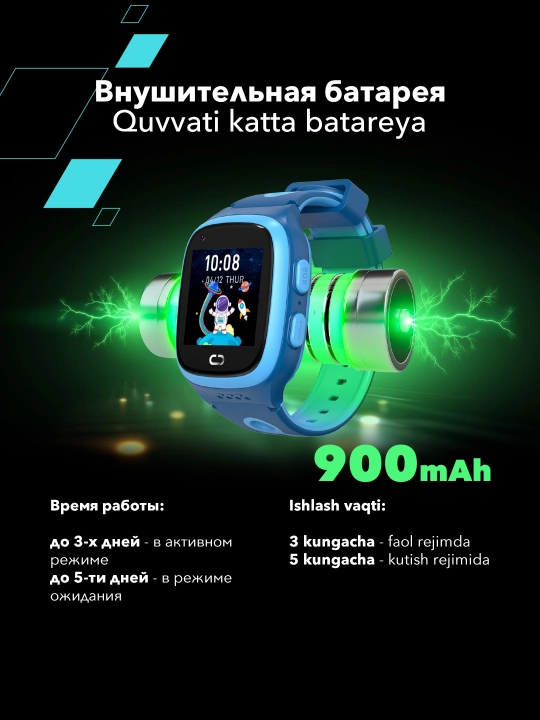 Детские умные часы Canyon Zefir KW 49, E SIM, 4G LTE,GPS и видеозвонки