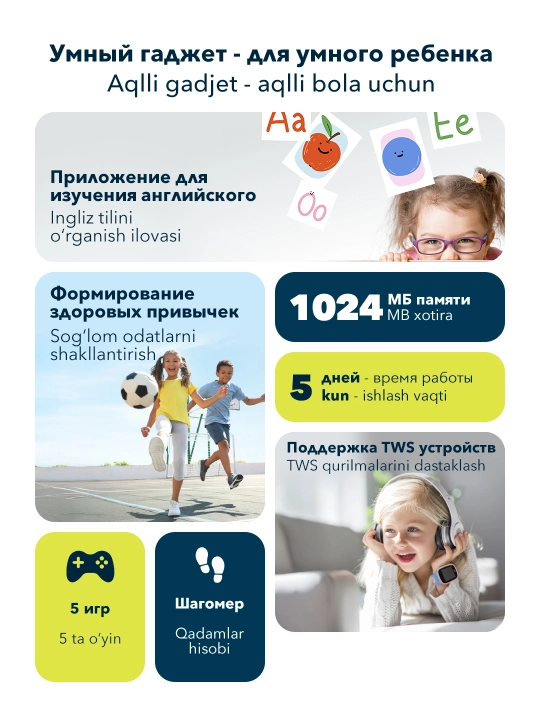 Детские умные часы Canyon Zefir KW 49, E SIM, 4G LTE,GPS и видеозвонки