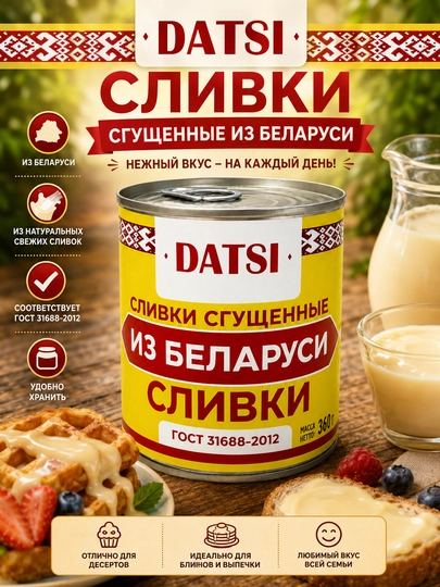 Сливки сгущенные DATSI 19% 360 г - 