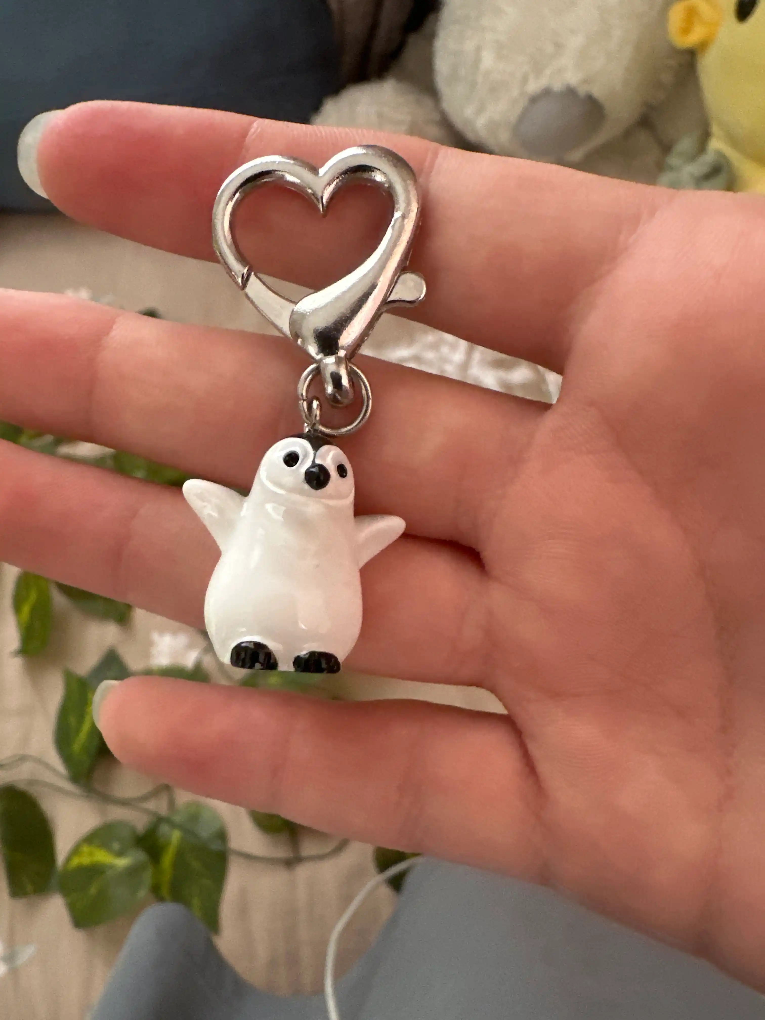 Брелок Pocket Hug пингвинчик, с сердцем, для ключей, сумки и рюкзака