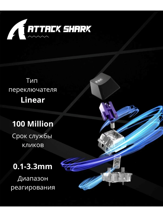 ATTACK SHARK R85 HE Magnetic Black клавиатура с магнитным переключателем