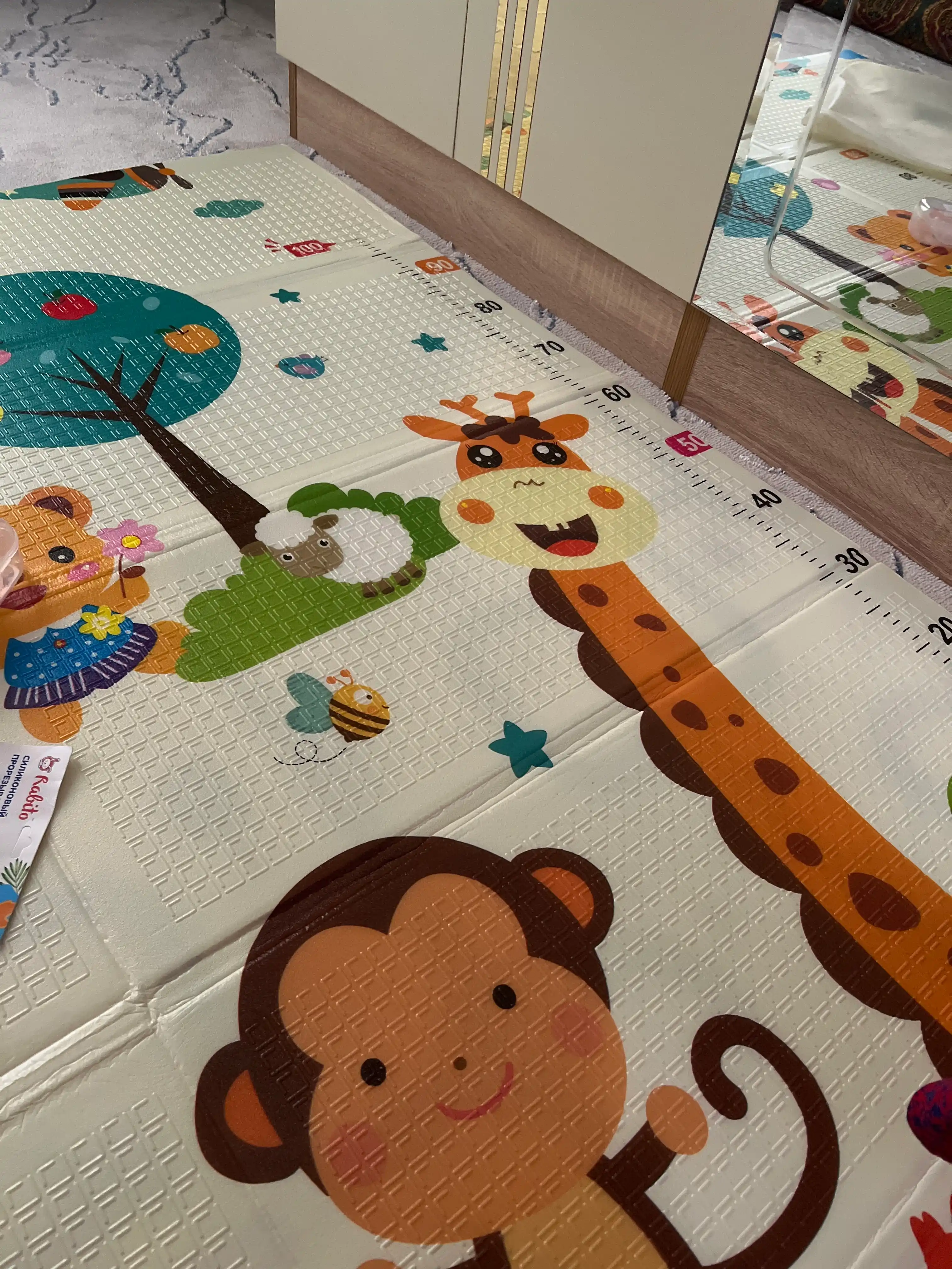 Детский коврик FIDGO для ползания и игр, мягкий, двусторонний