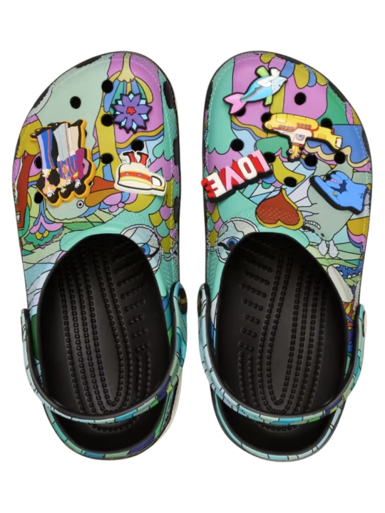 CROCS The Beatles Clog Multi-Color Black 210895-90H, qizlar va o‘g‘il bolalar uchun