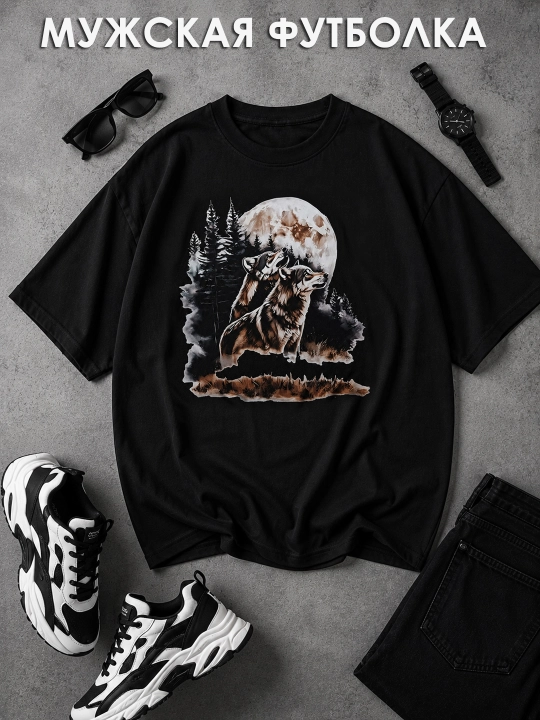 Erkaklar uchun katta o‘lchamli bosma naqshli futbolka, 6-8XL