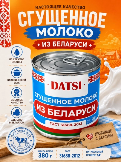 Сгущенное молоко DATSI 380 г - 