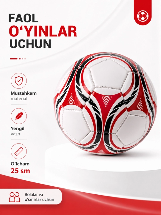 Bolalar futbol to‘pi, mini futbol to‘pi, 3+ yosh uchun, yumshoq, yengil, rangli to‘p - 