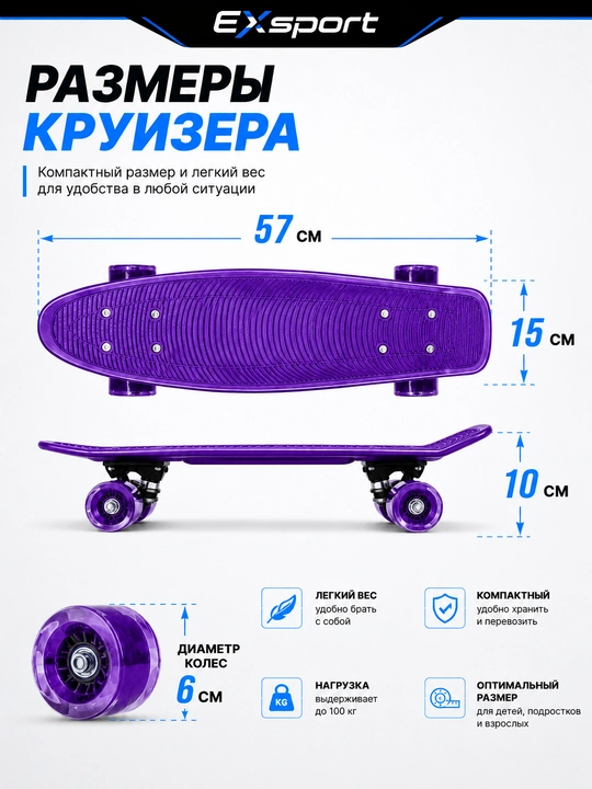Скейтборд, круизер, пластиковый скейтборд, пенни борд, пенниборд, скейт для детей