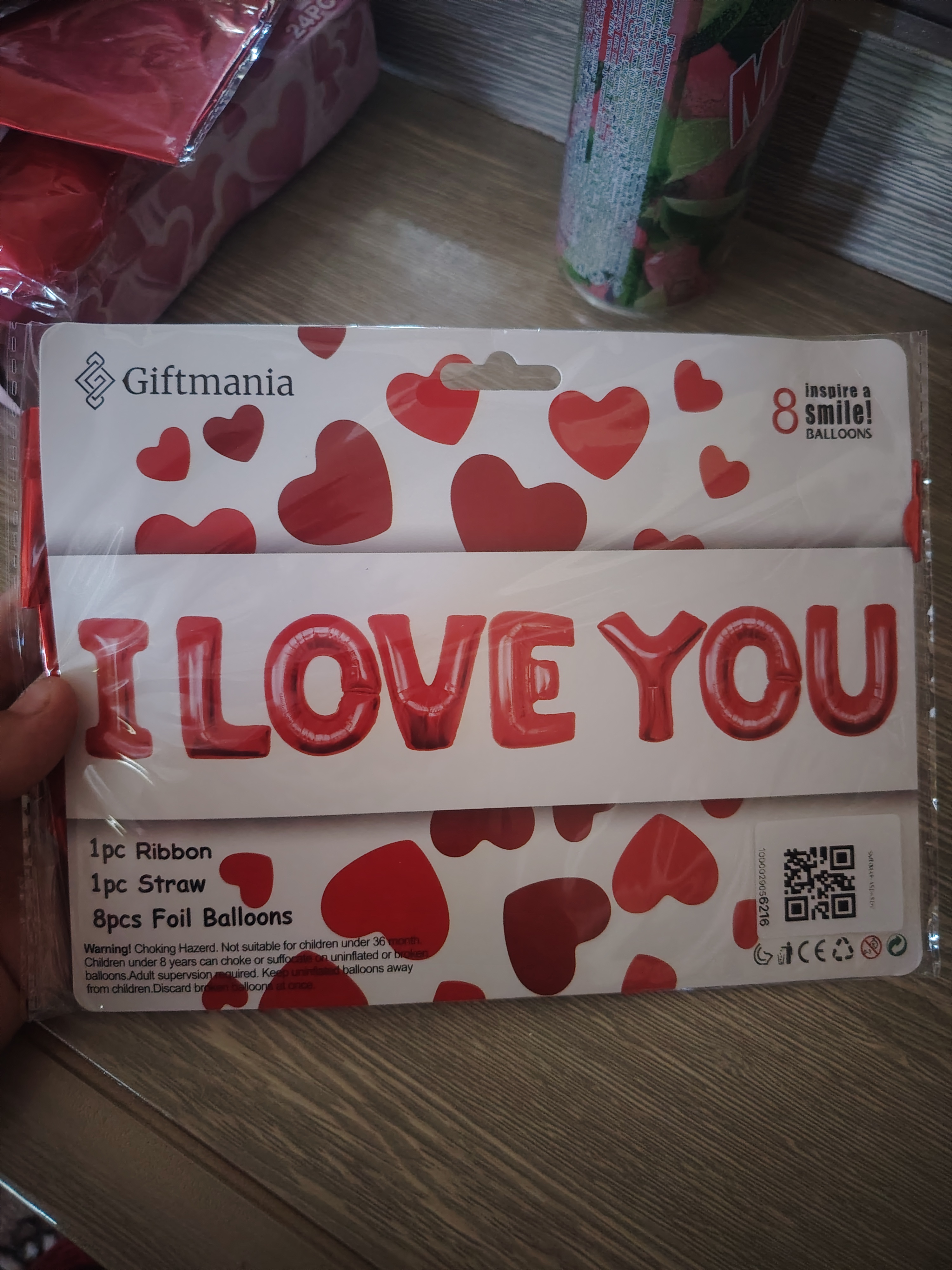 Воздушный шар с надписью "I Love You"