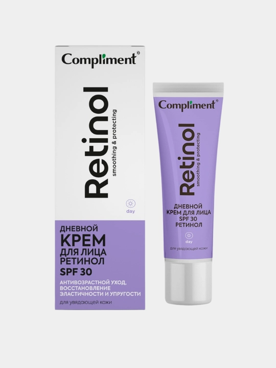 Retinolli kunduzgi yuz kremi SPF 30 Compliment, peptidli yuz kremi, ajinlarga qarshi,50 ml