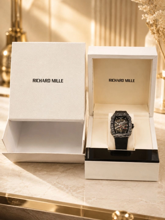 Richard Mille erkaklar qo‘l soati, sport, Skeleton, silikon tasmali