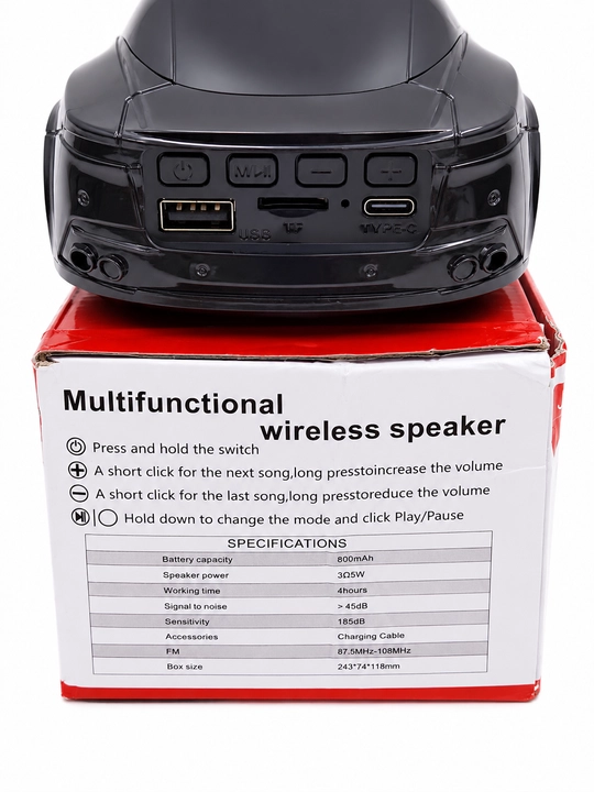 DashRider avtomobil shaklidagi portativ Bluetooth karnay Bluetooth 5.0