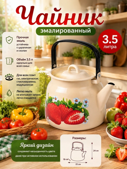 Чайник Эмалированный 3.5 л - 